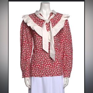 Batsheva v neck printed blouse